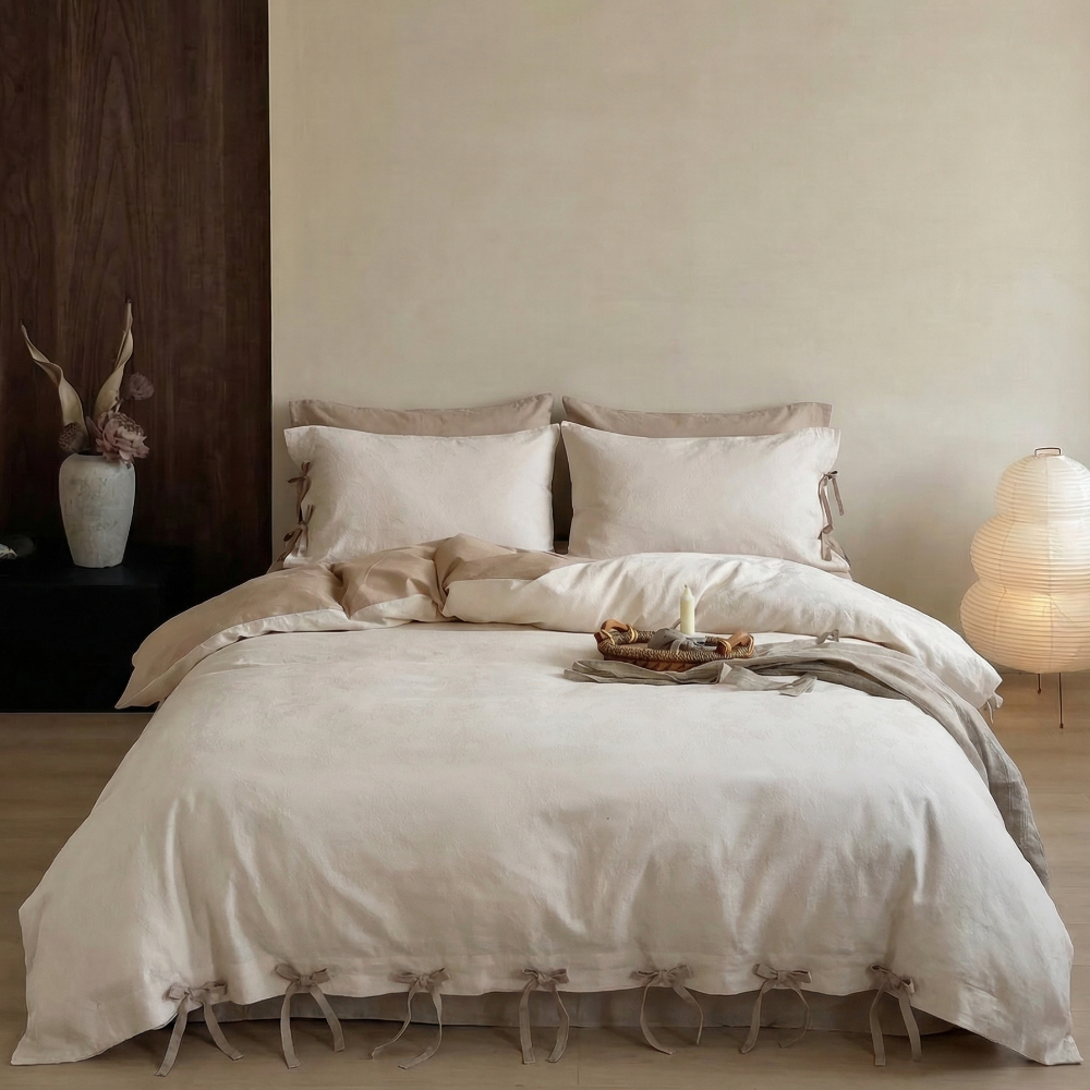 Liora Ribbon Bow Tied Floral Bedding Set