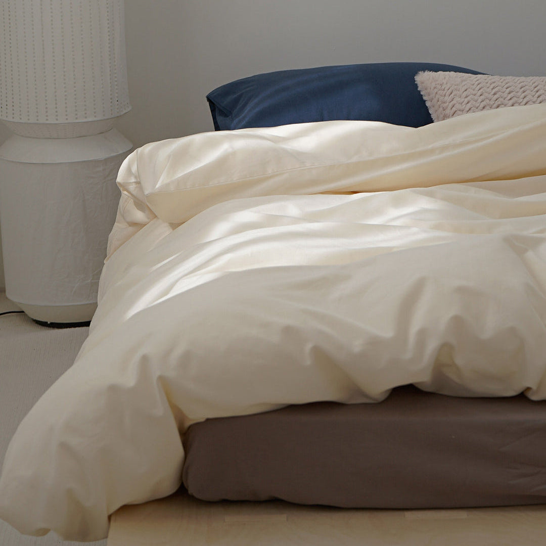 Colorblock Brushed Cotton Bedding Set