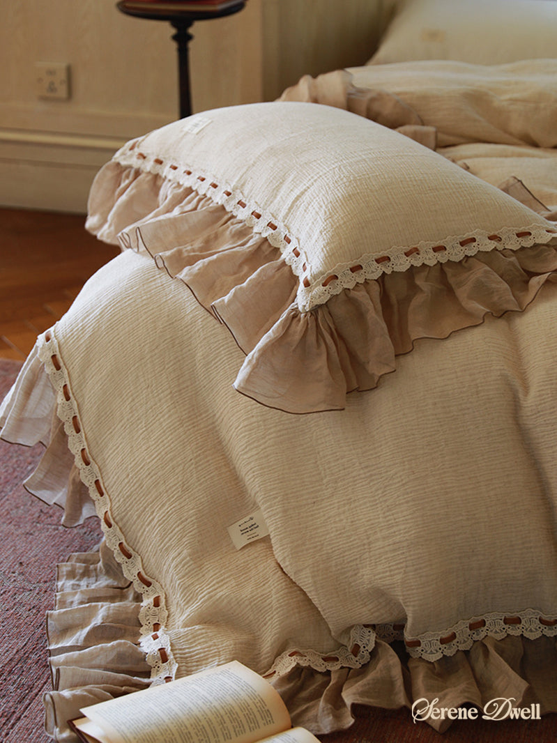 Belle Lace Ruffle Bedding Set