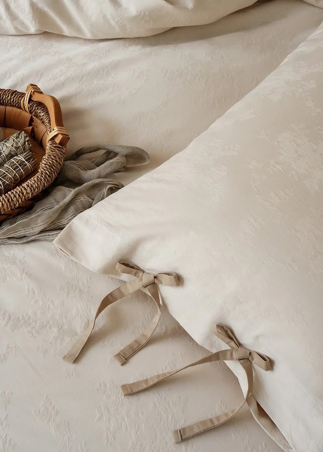 Liora Ribbon Bow Tied Floral Bedding Set