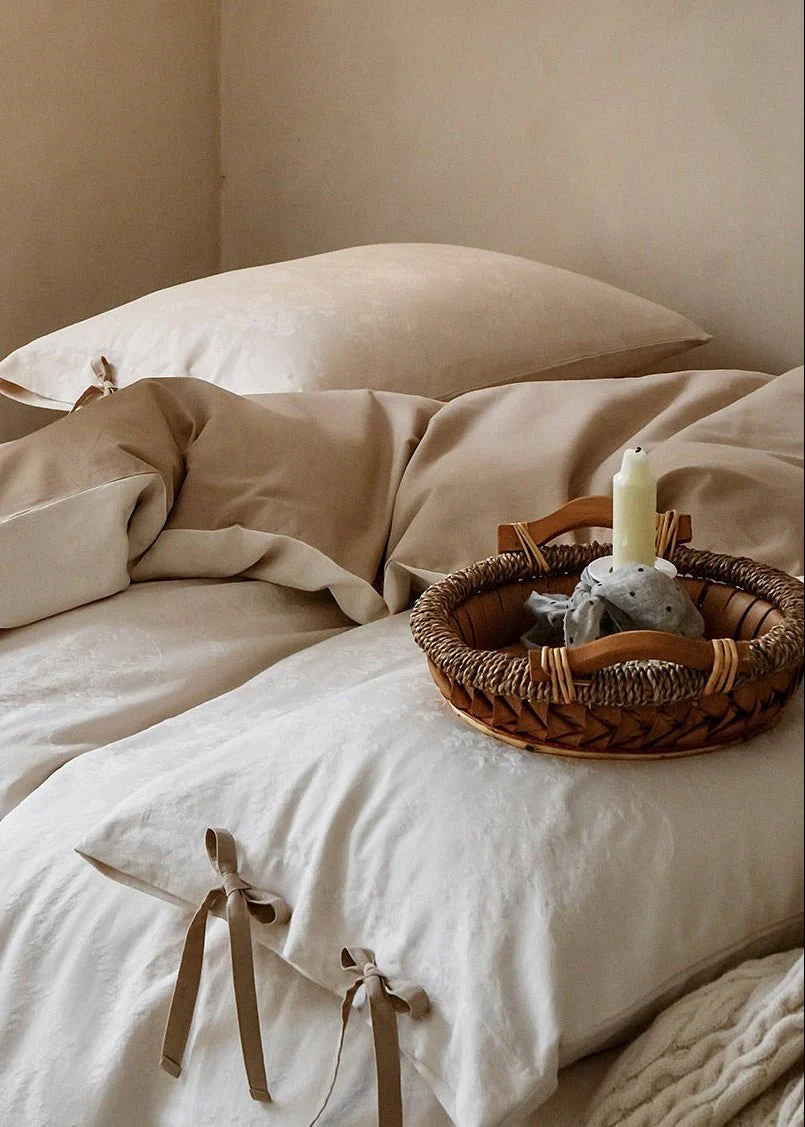 Liora Ribbon Bow Tied Floral Bedding Set