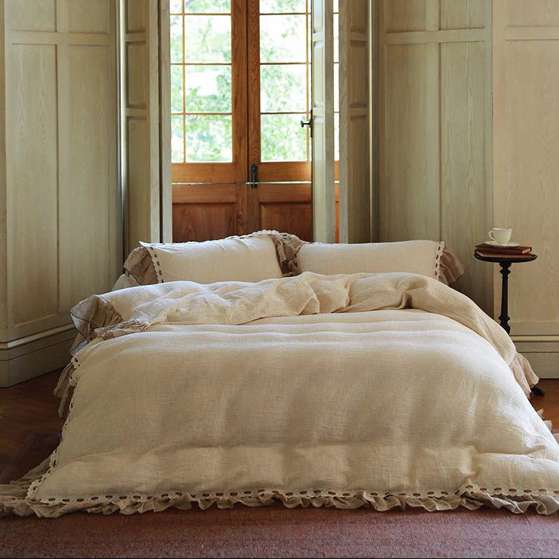 Belle Lace Ruffle Bedding Set