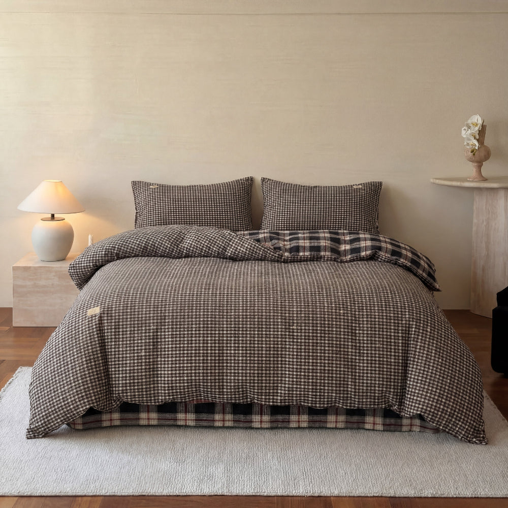 British Vintage Plaid Bedding Set