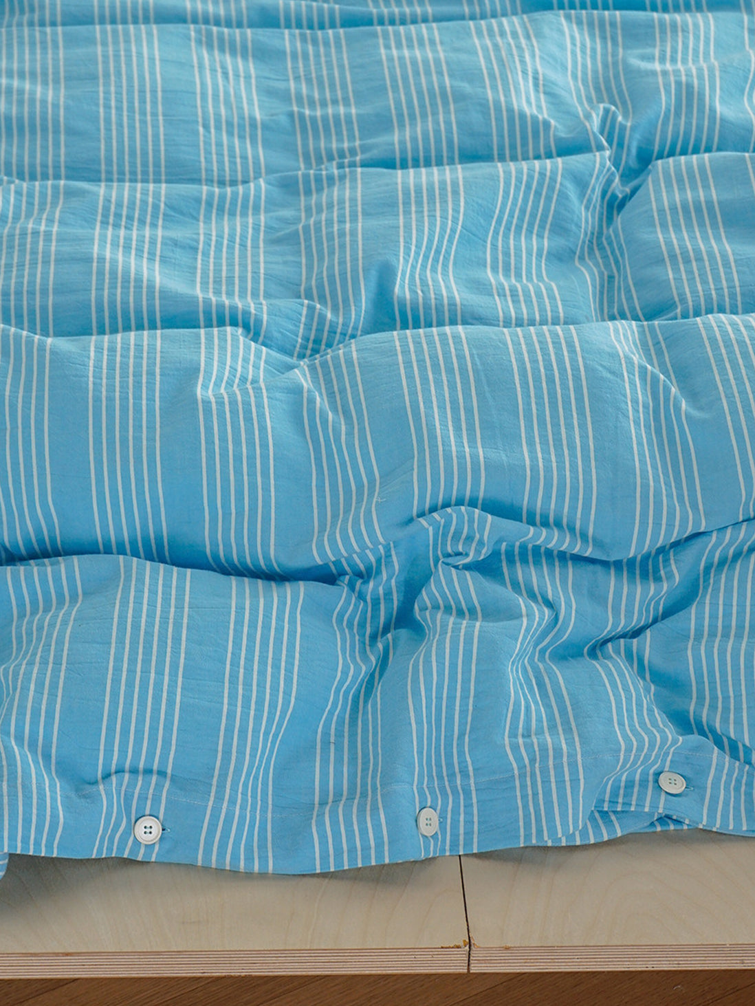 Blue Stripe Sateen Cotton Bedding Set