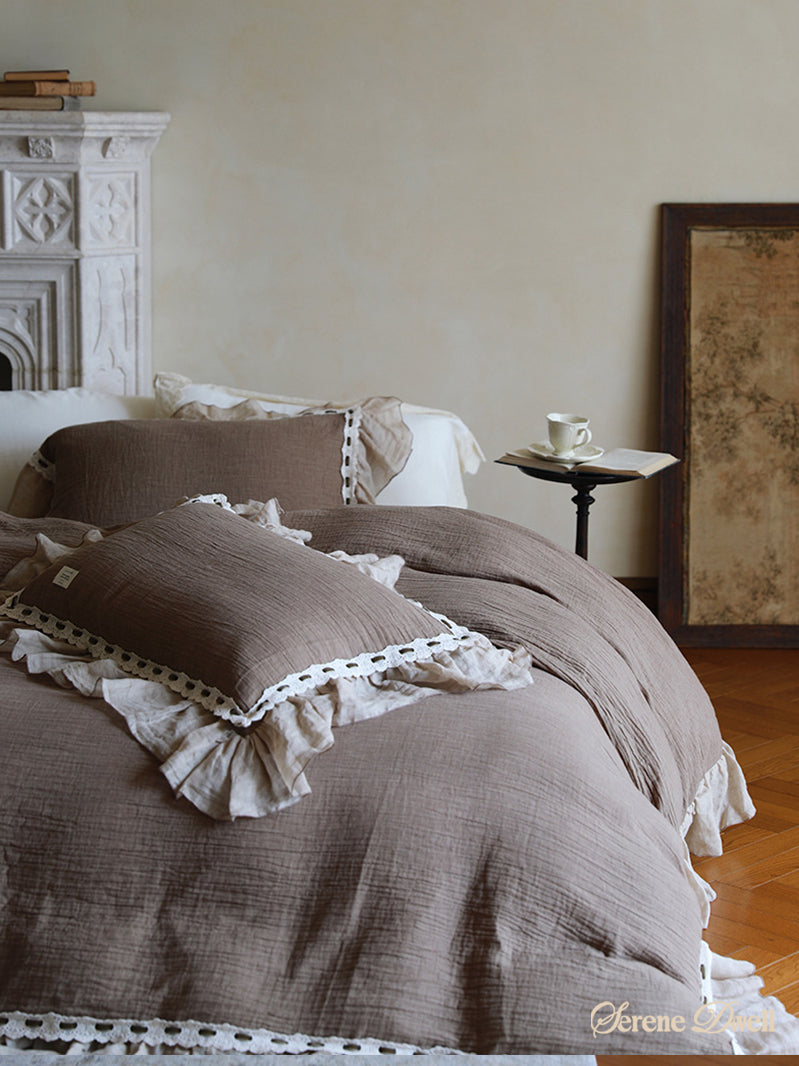 Belle Lace Ruffle Bedding Set
