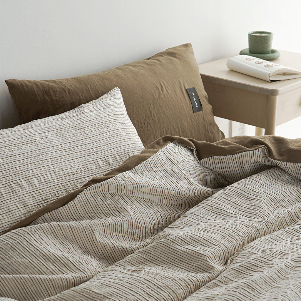 Textured Jacquard Cotton Stripe Bedding Set