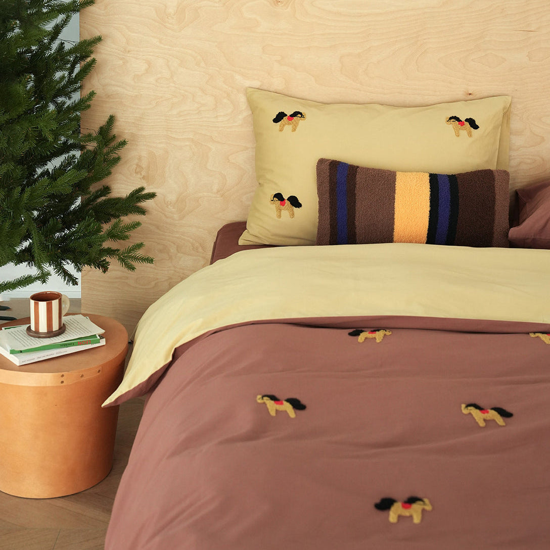 Embroidered Horse Brushed Bedding Set