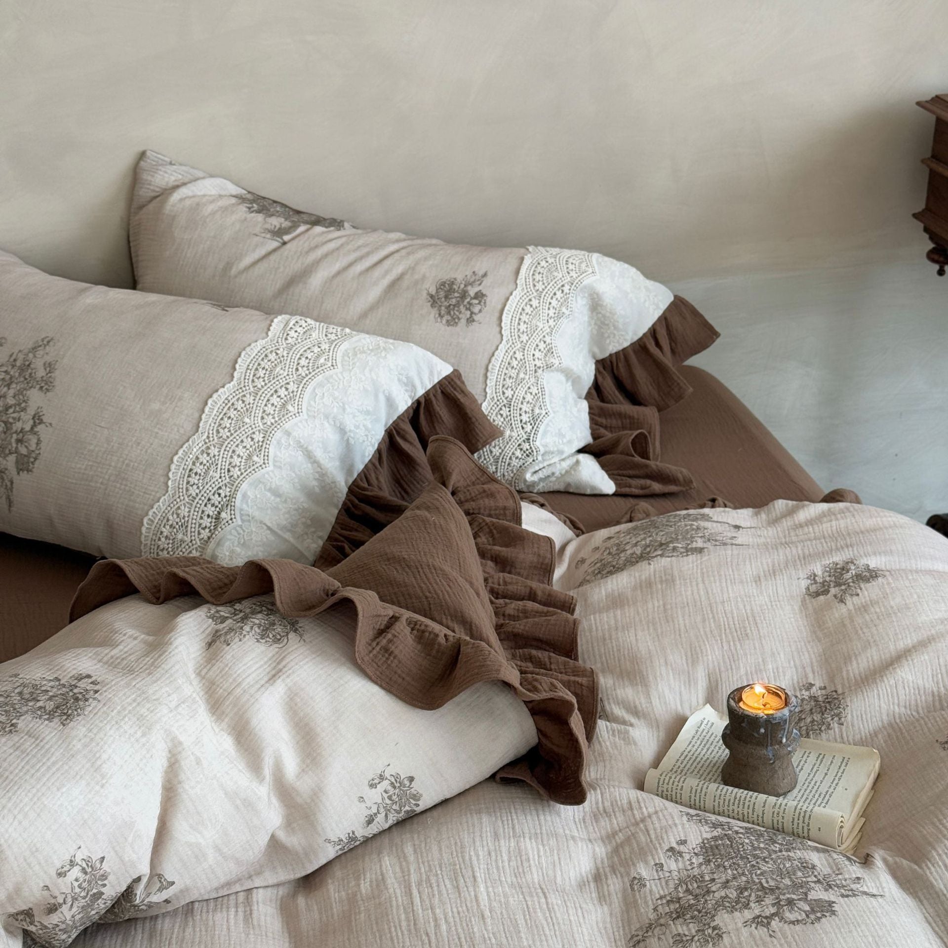 Cassia Embroidered Lace Bedding Set
