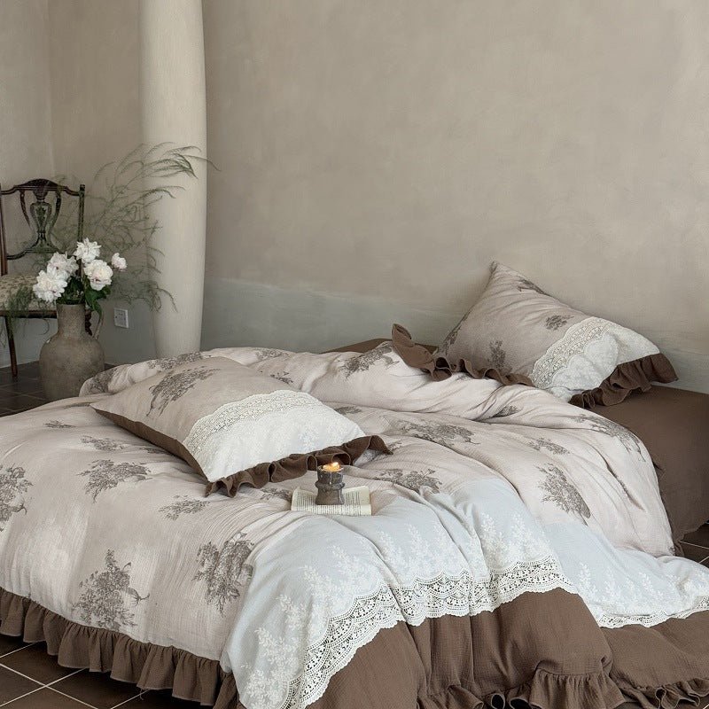 Cassia Embroidered Lace Bedding Set