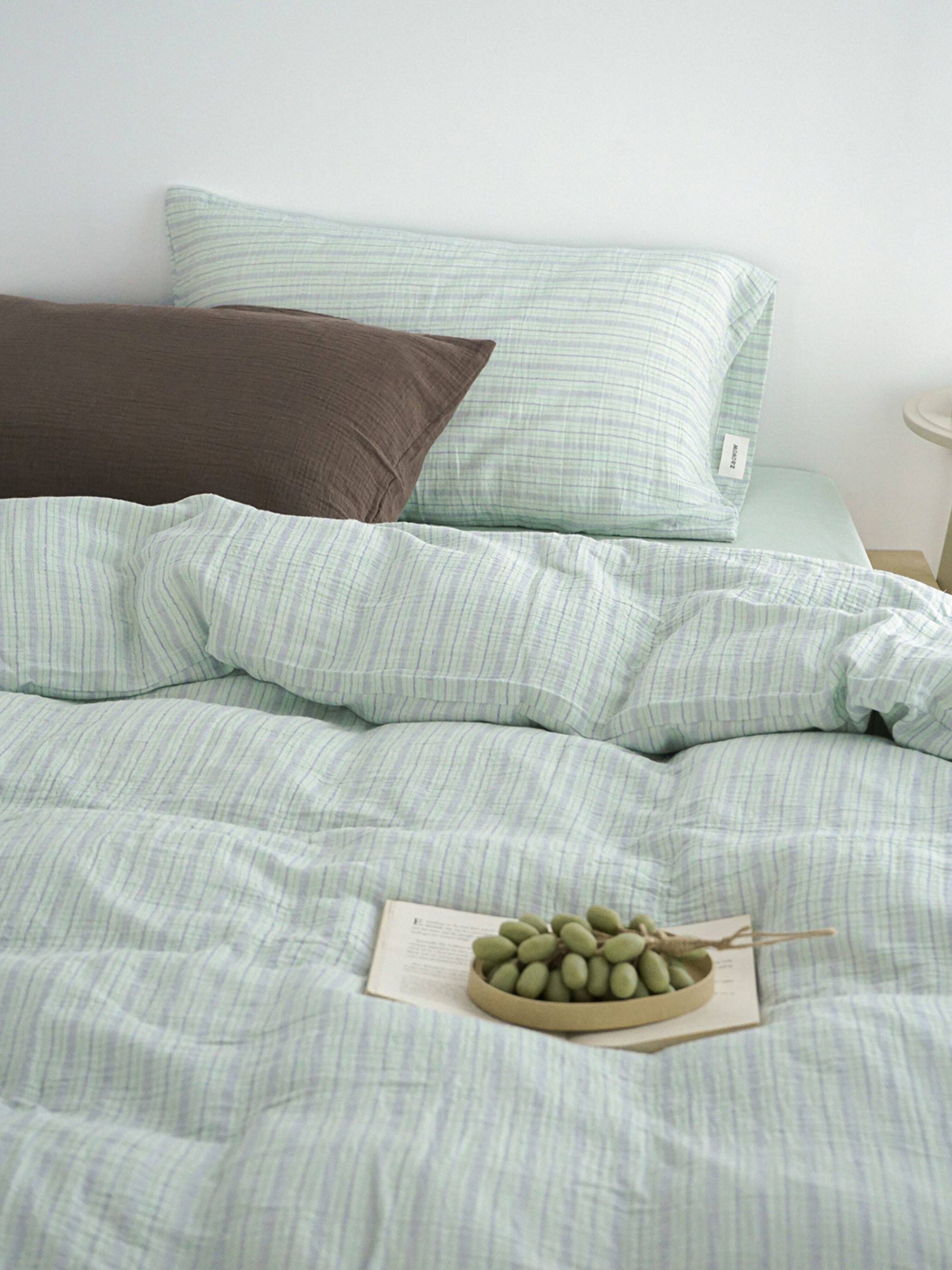 Double Gauze Stripe Cotton Bedding Set