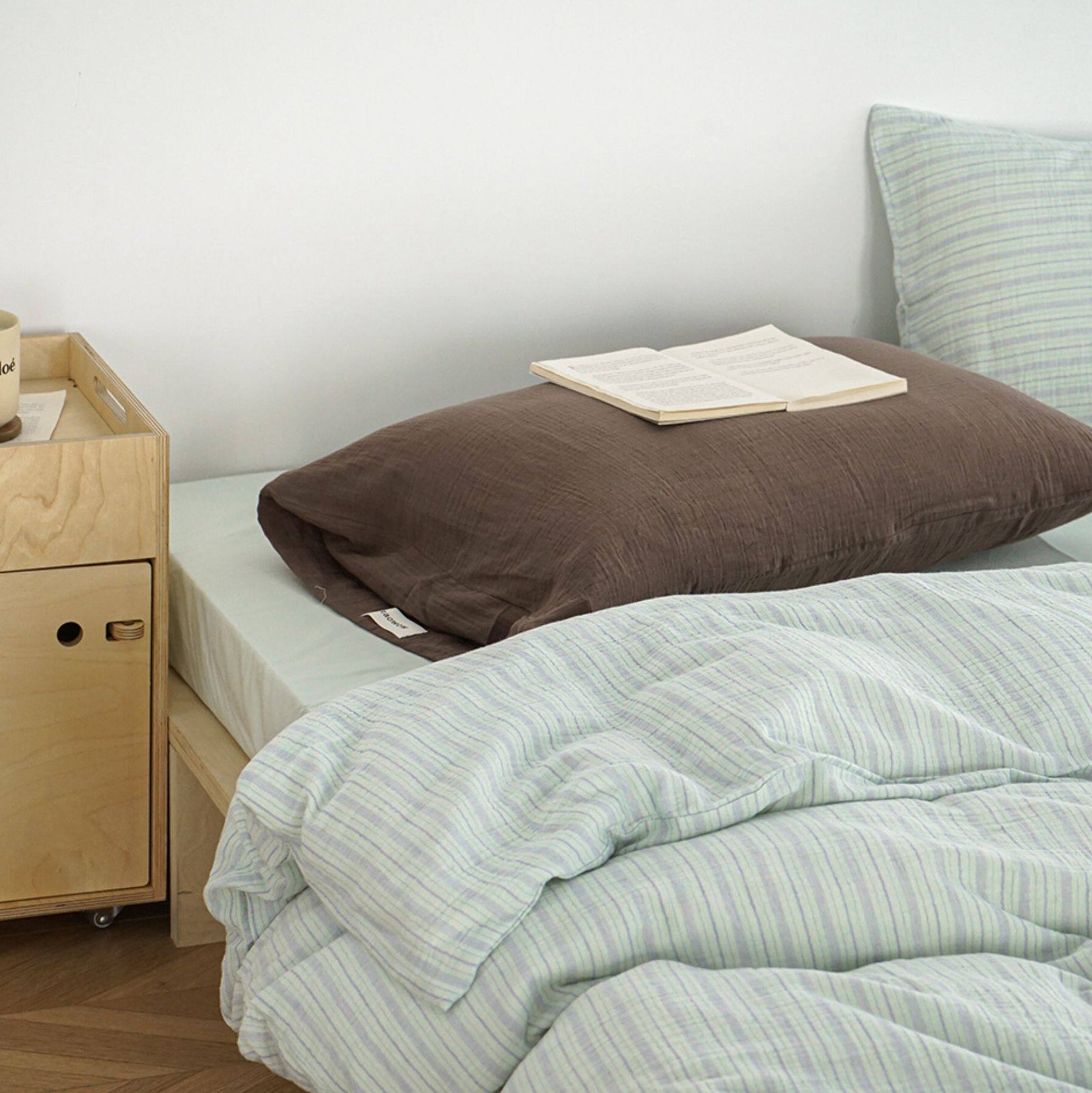 Double Gauze Stripe Cotton Bedding Set