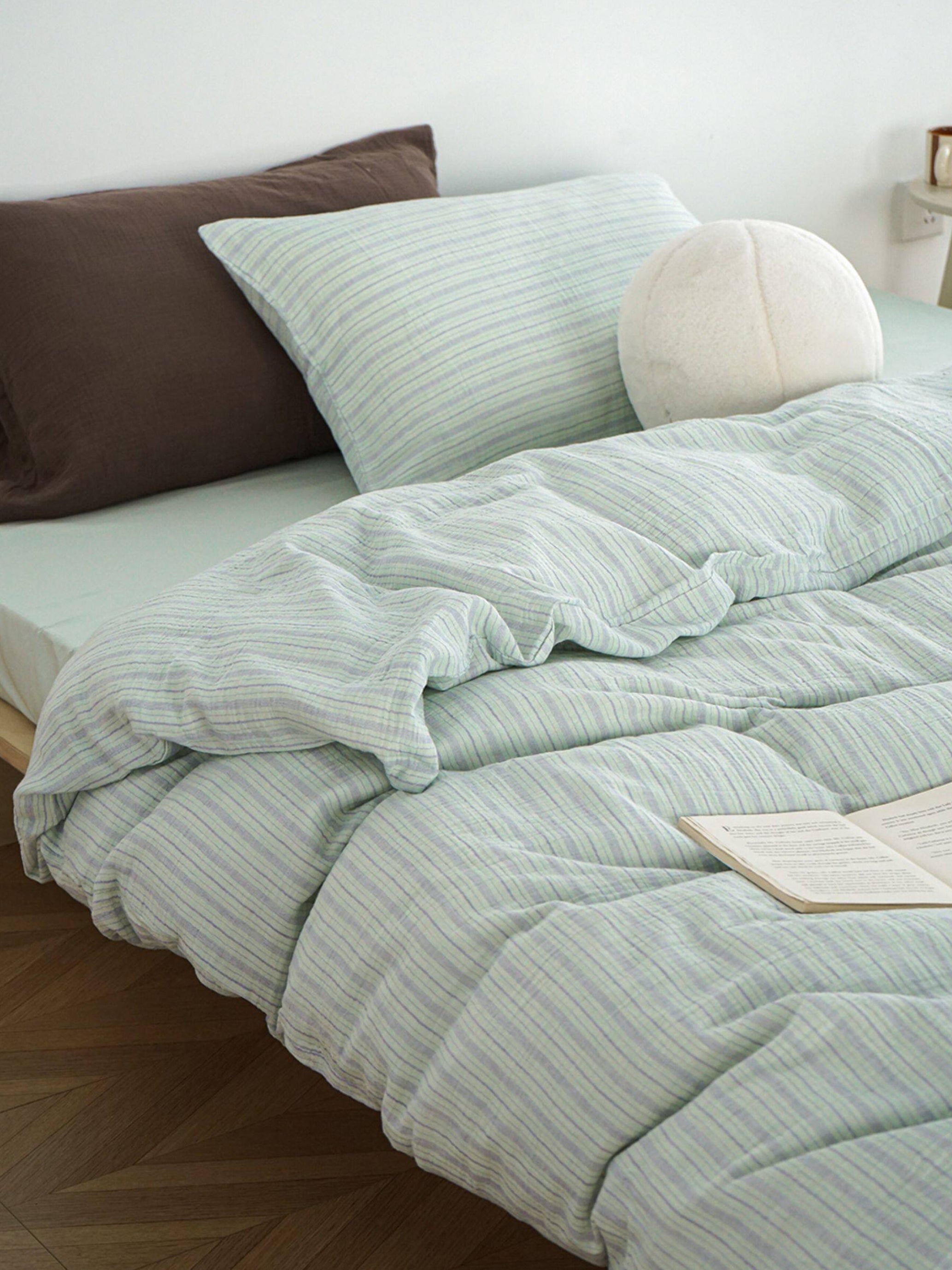Double Gauze Stripe Cotton Bedding Set