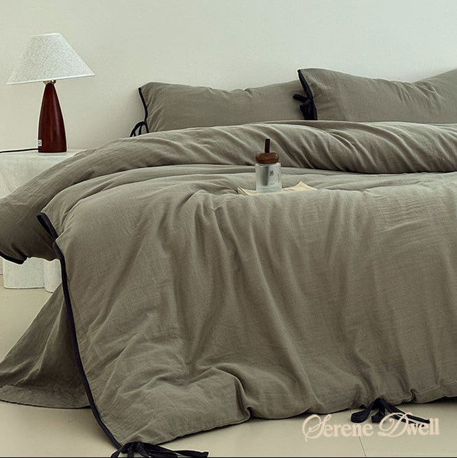 Serena Ribbon Tied Bedding Set