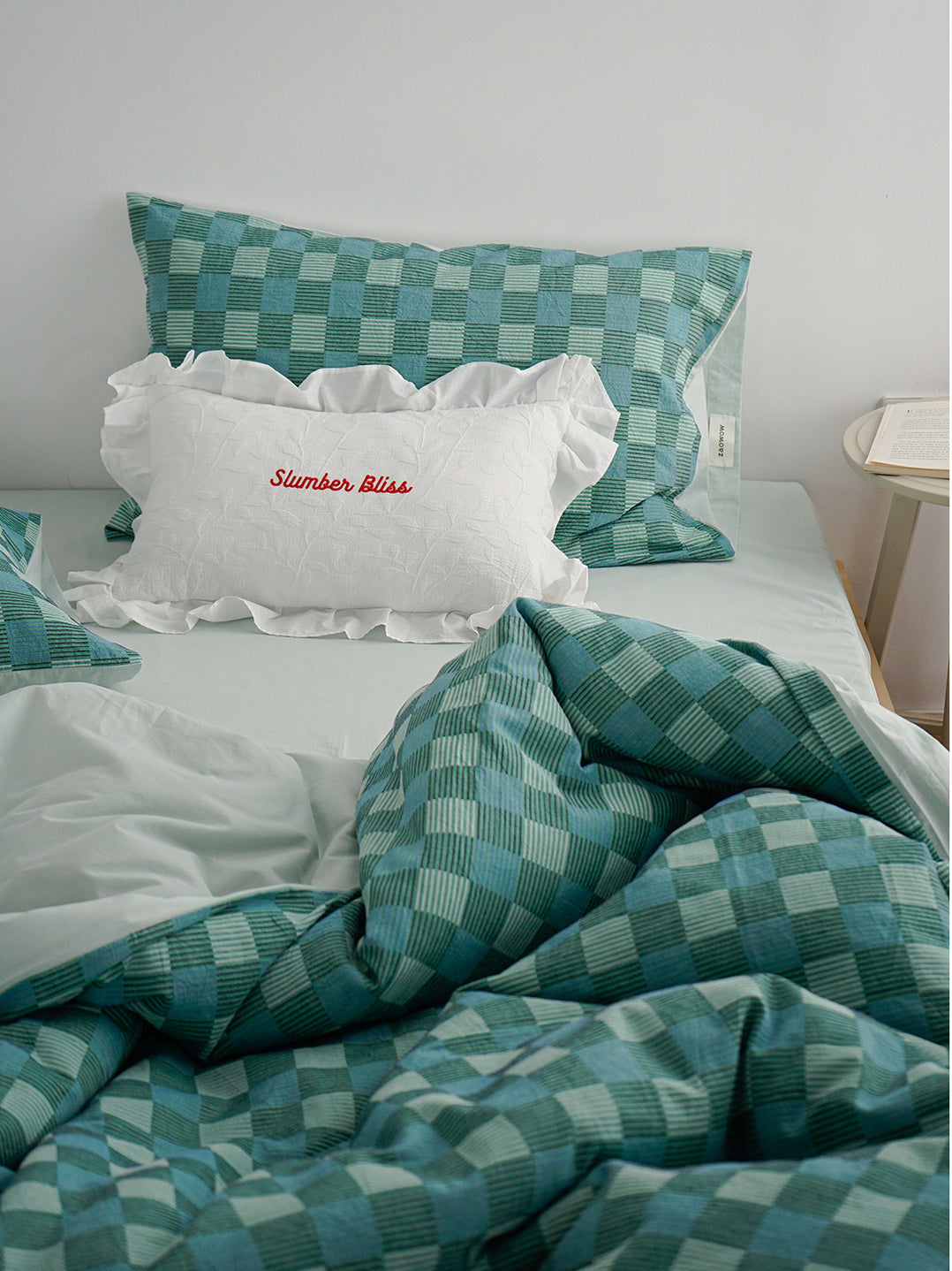 Vintage Jacquard Plaid Cotton Bedding Set