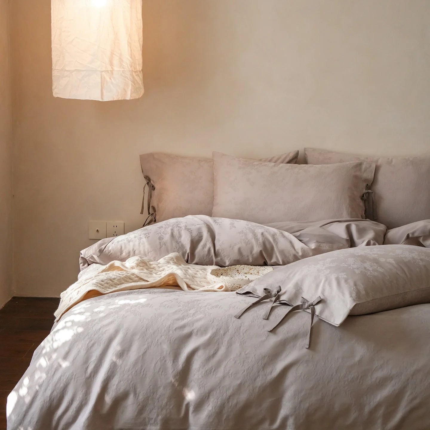 Liora Ribbon Bow Tied Floral Bedding Set