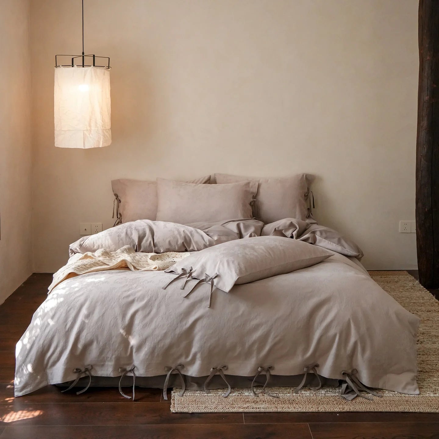 Liora Ribbon Bow Tied Floral Bedding Set