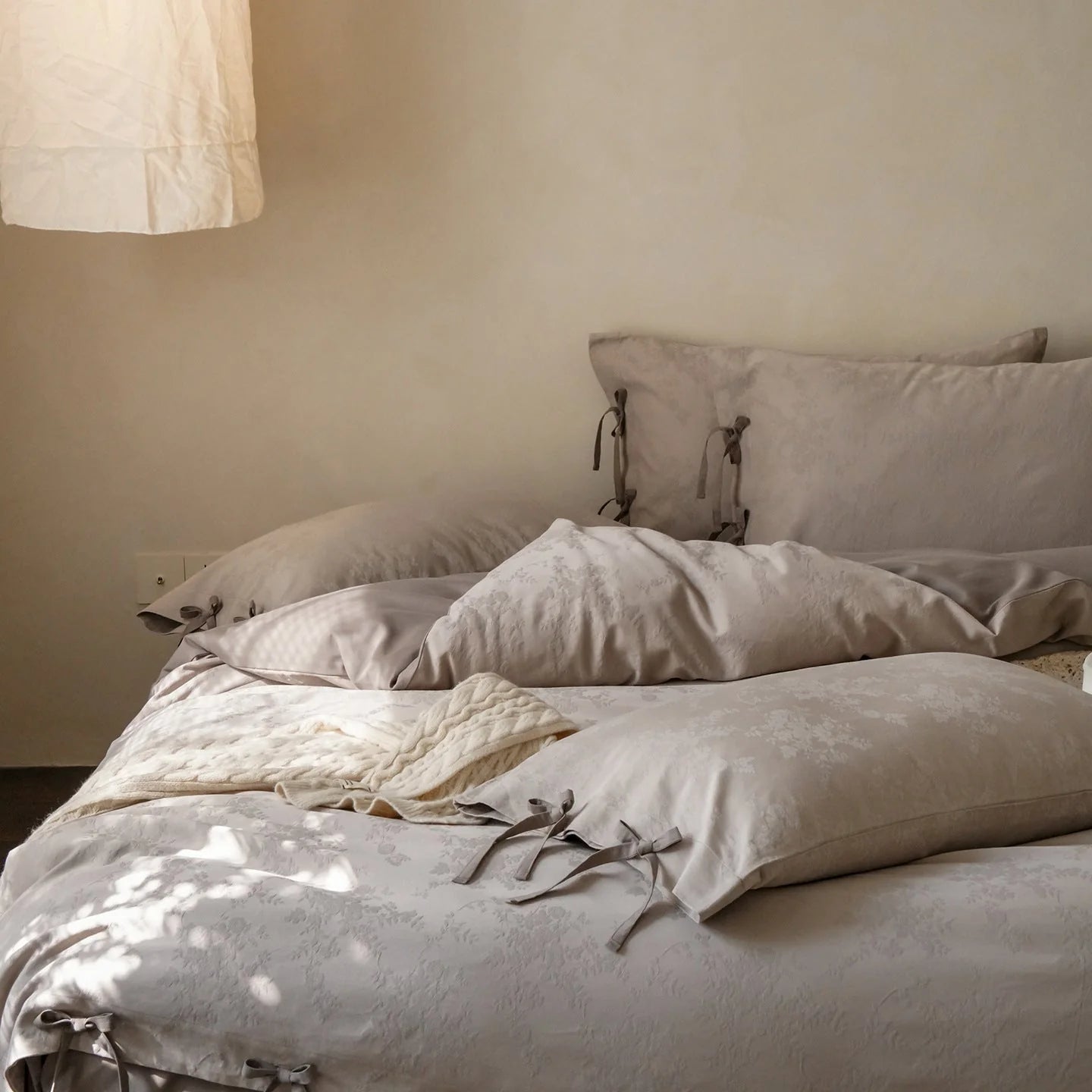 Liora Ribbon Bow Tied Floral Bedding Set