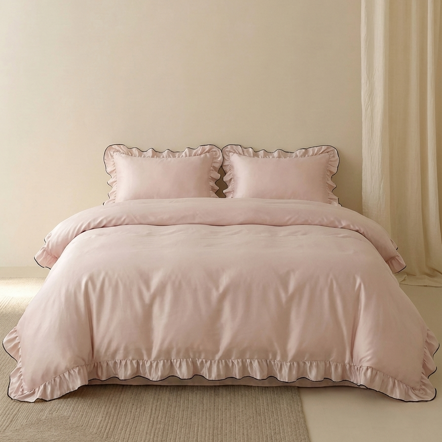 Silky Ruffle Bedding Set