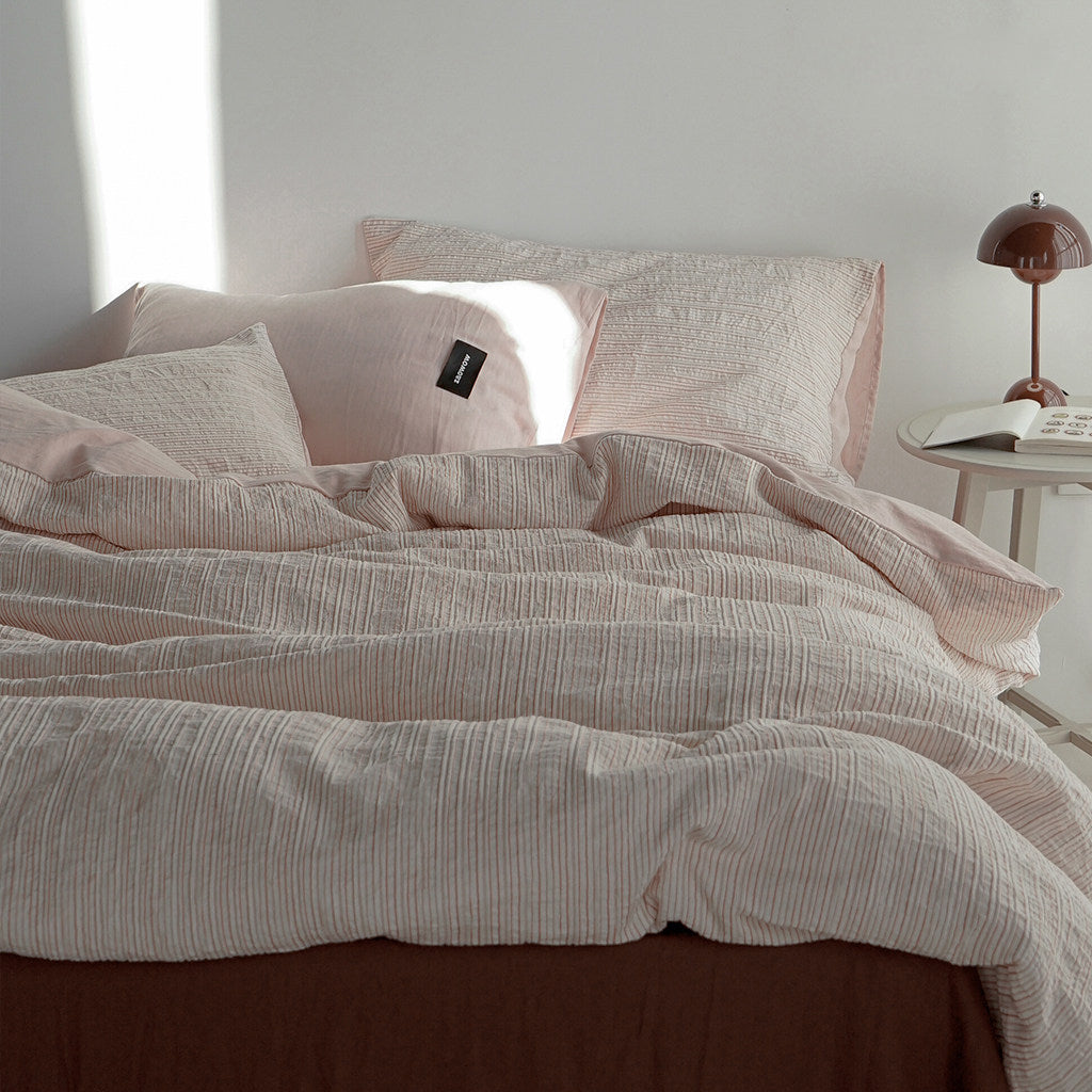Textured Jacquard Cotton Stripe Bedding Set