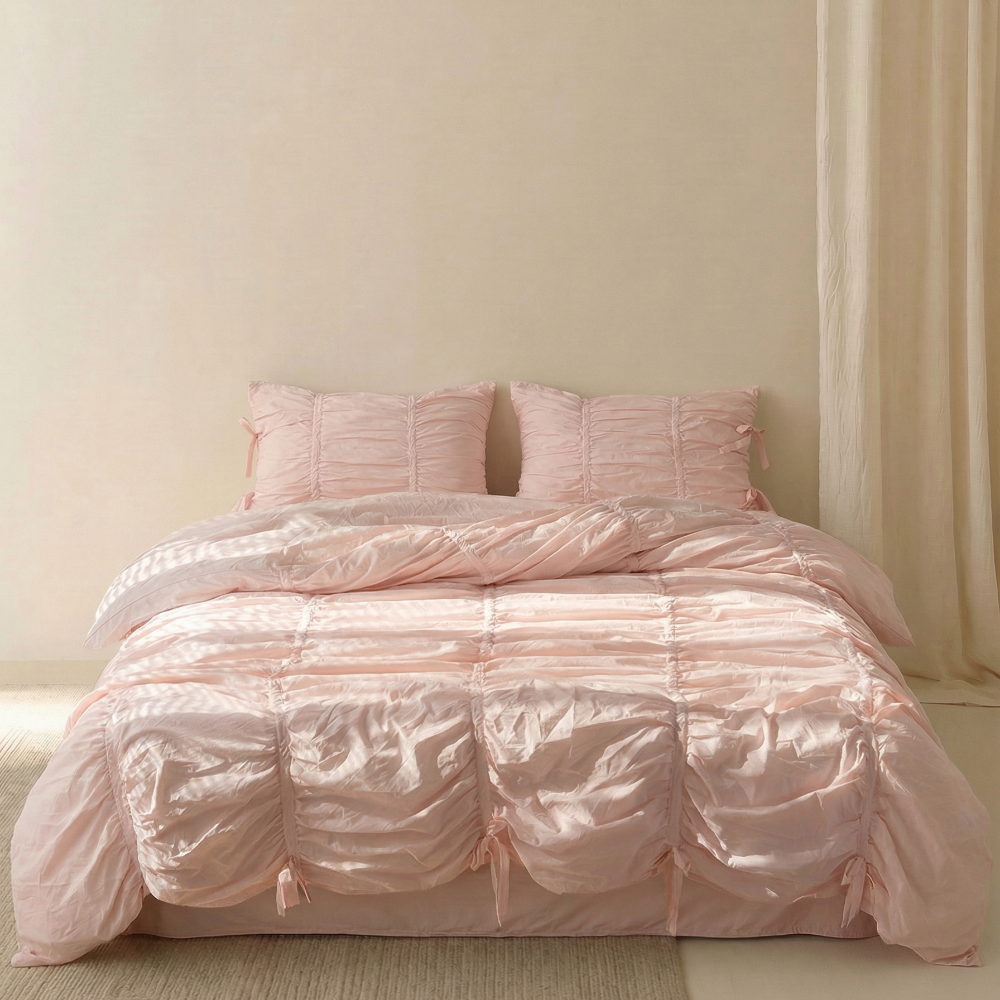 Coquette Ruffle Bedding Set with Ties