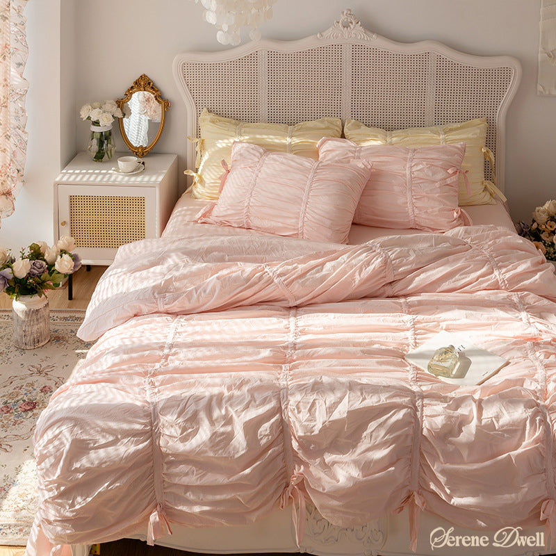 Coquette Ruffle Bedding Set with Ties