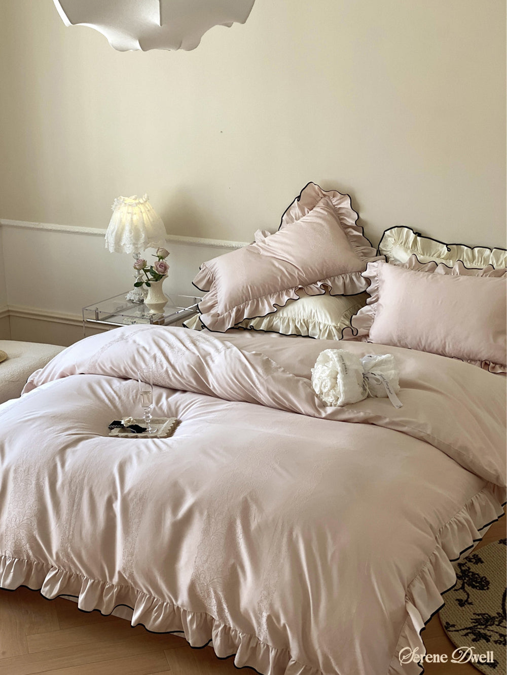 Silky Ruffle Bedding Set