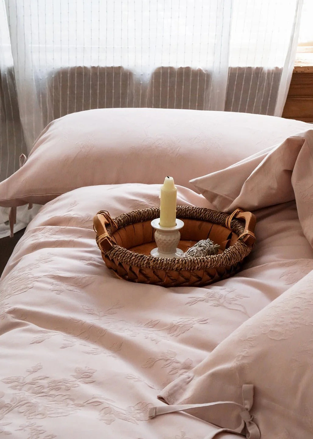 Liora Ribbon Bow Tied Floral Bedding Set