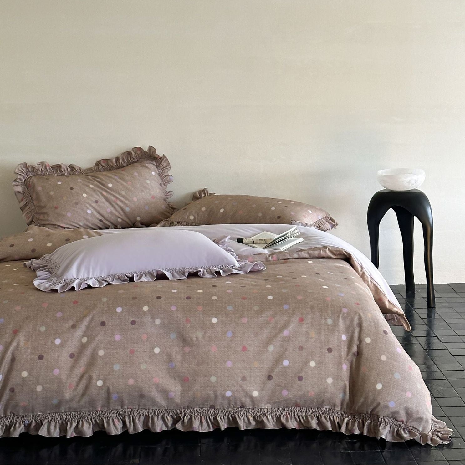 Aria Polka Dot Ruffle Bedding Set