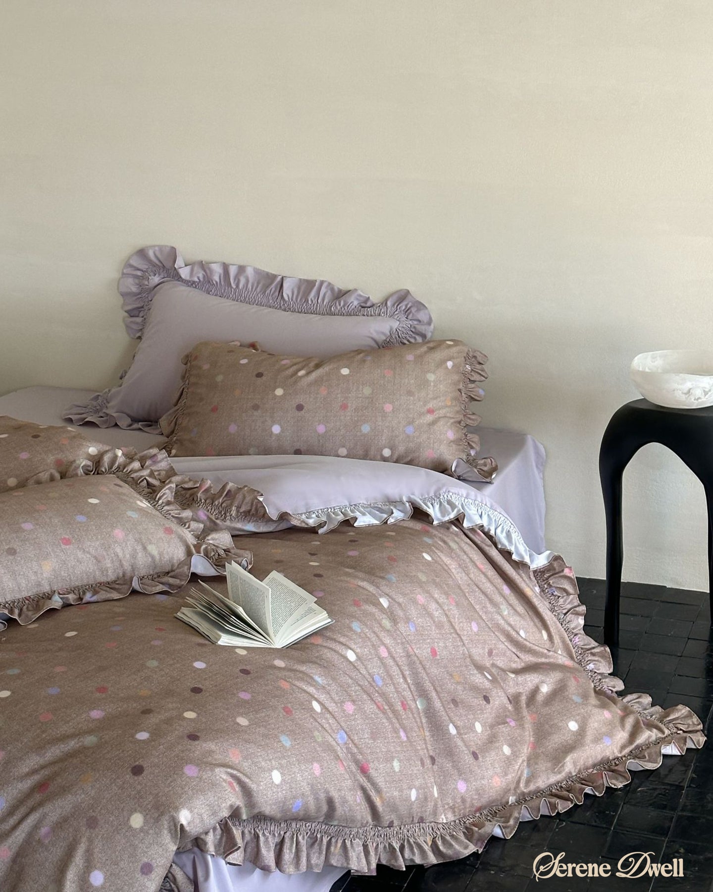 Aria Polka Dot Ruffle Bedding Set