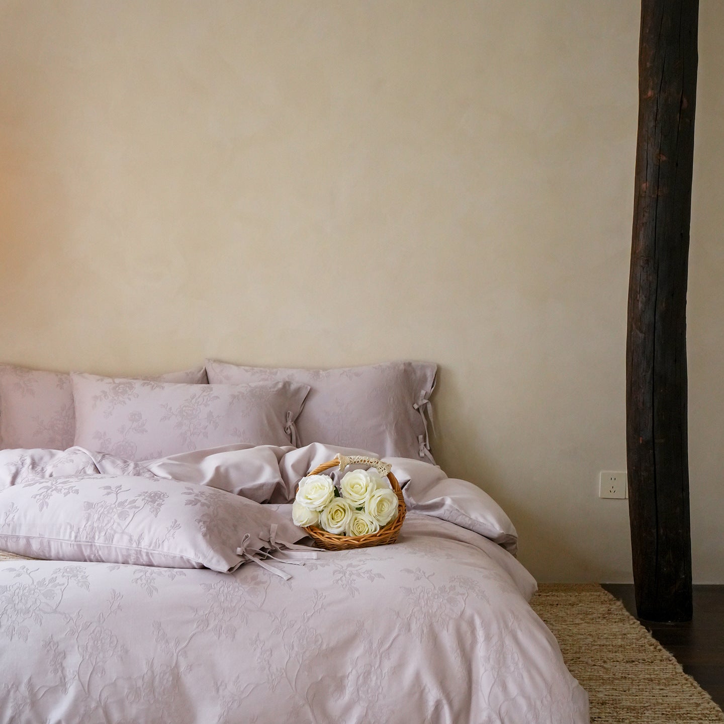 Liora Ribbon Bow Tied Floral Bedding Set