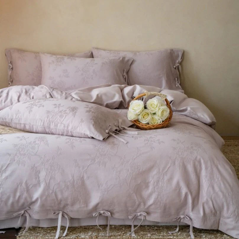 Liora Ribbon Bow Tied Floral Bedding Set