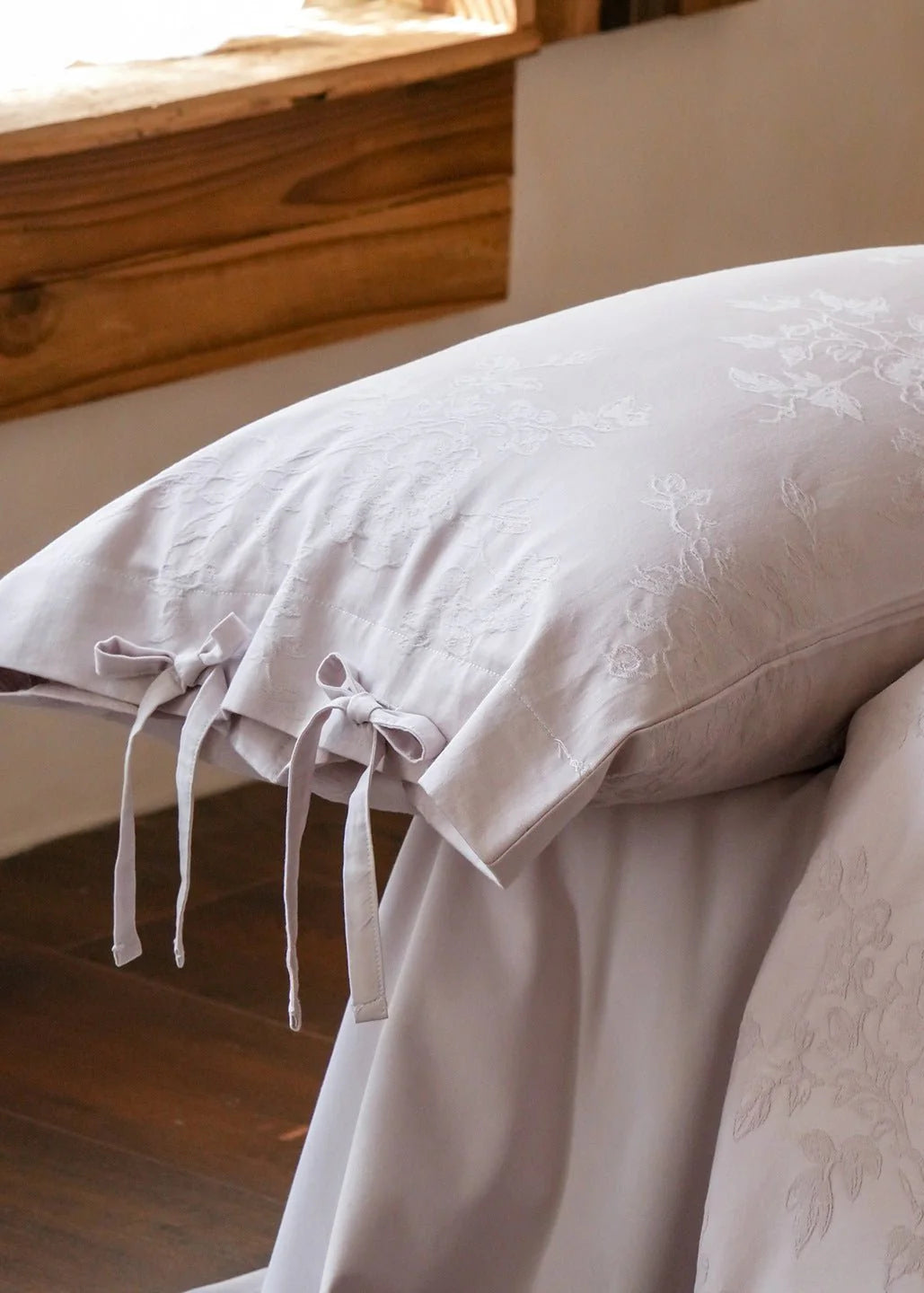 Liora Ribbon Bow Tied Floral Bedding Set