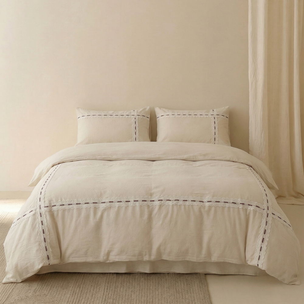 Riona Jacquard Lace Bedding Set