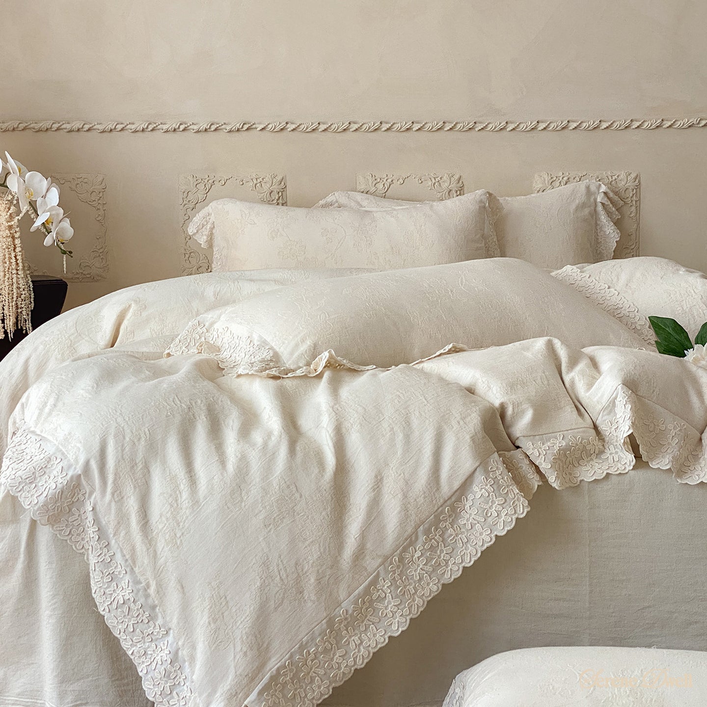 Emilia Lace Ruffle Bedding Set