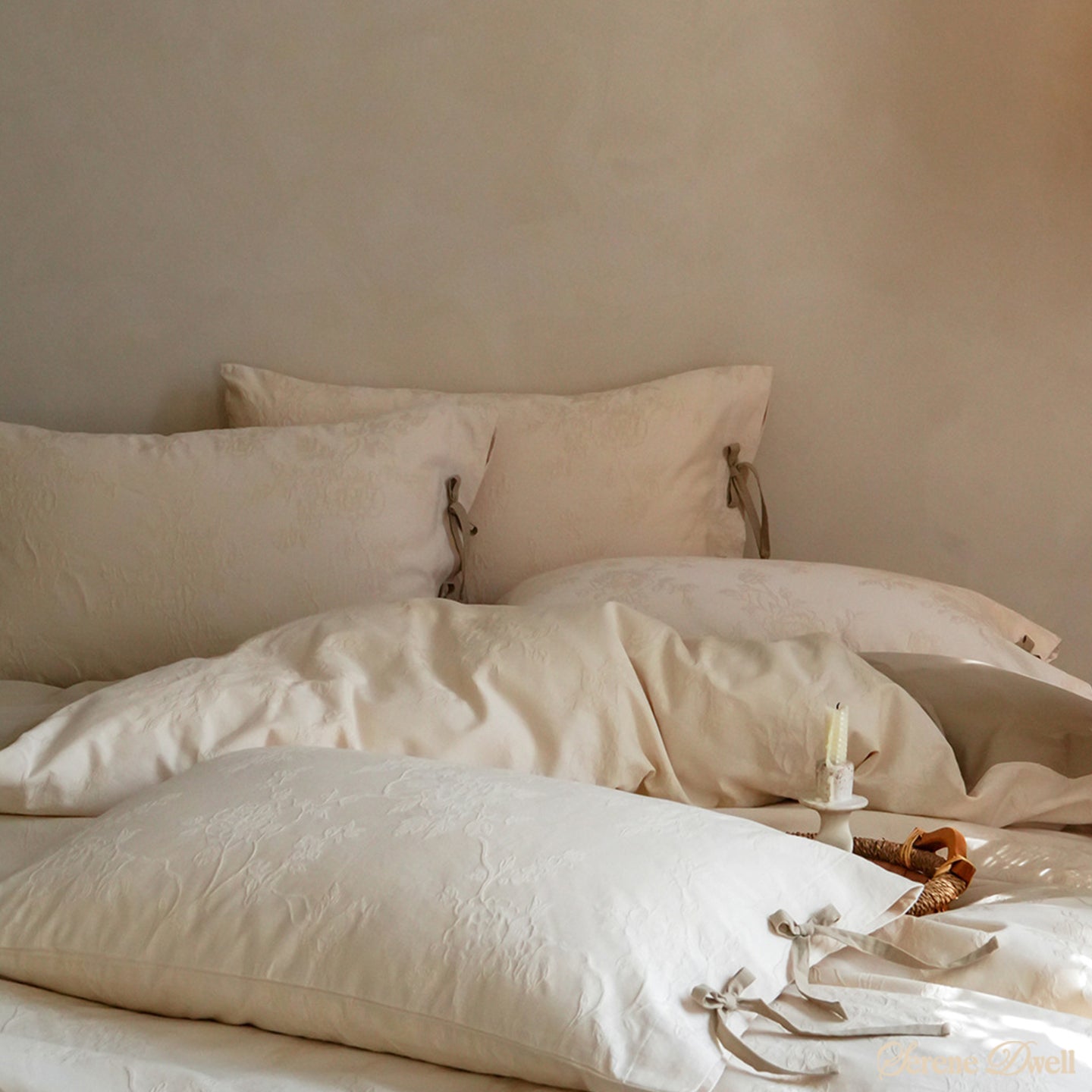 Liora Ribbon Bow Tied Floral Bedding Set