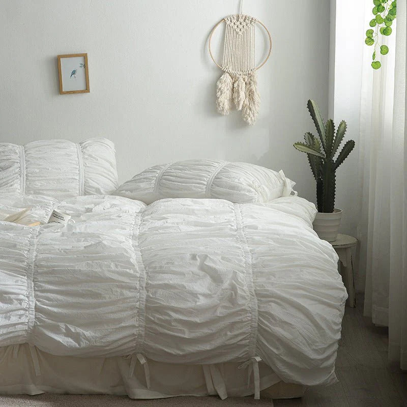 Coquette Ruffle Bedding Set with Ties