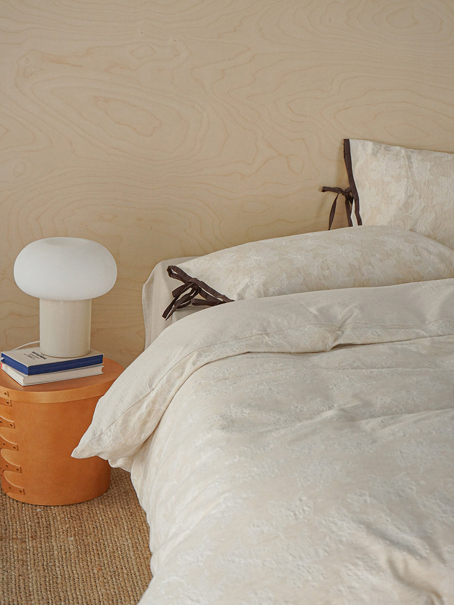 Linen Blend Textured Jacquard Bedding Set