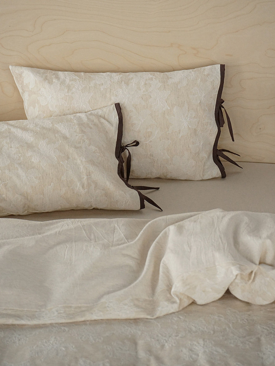 Linen Blend Textured Jacquard Bedding Set