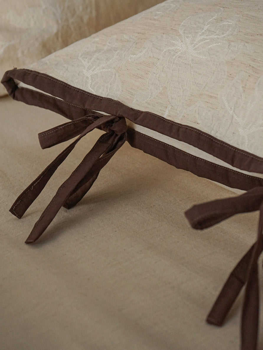 Linen Blend Textured Jacquard Bedding Set