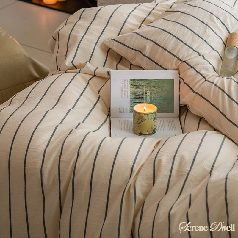 Minimalist Vertical Stripe Bow Ties Bedding Set