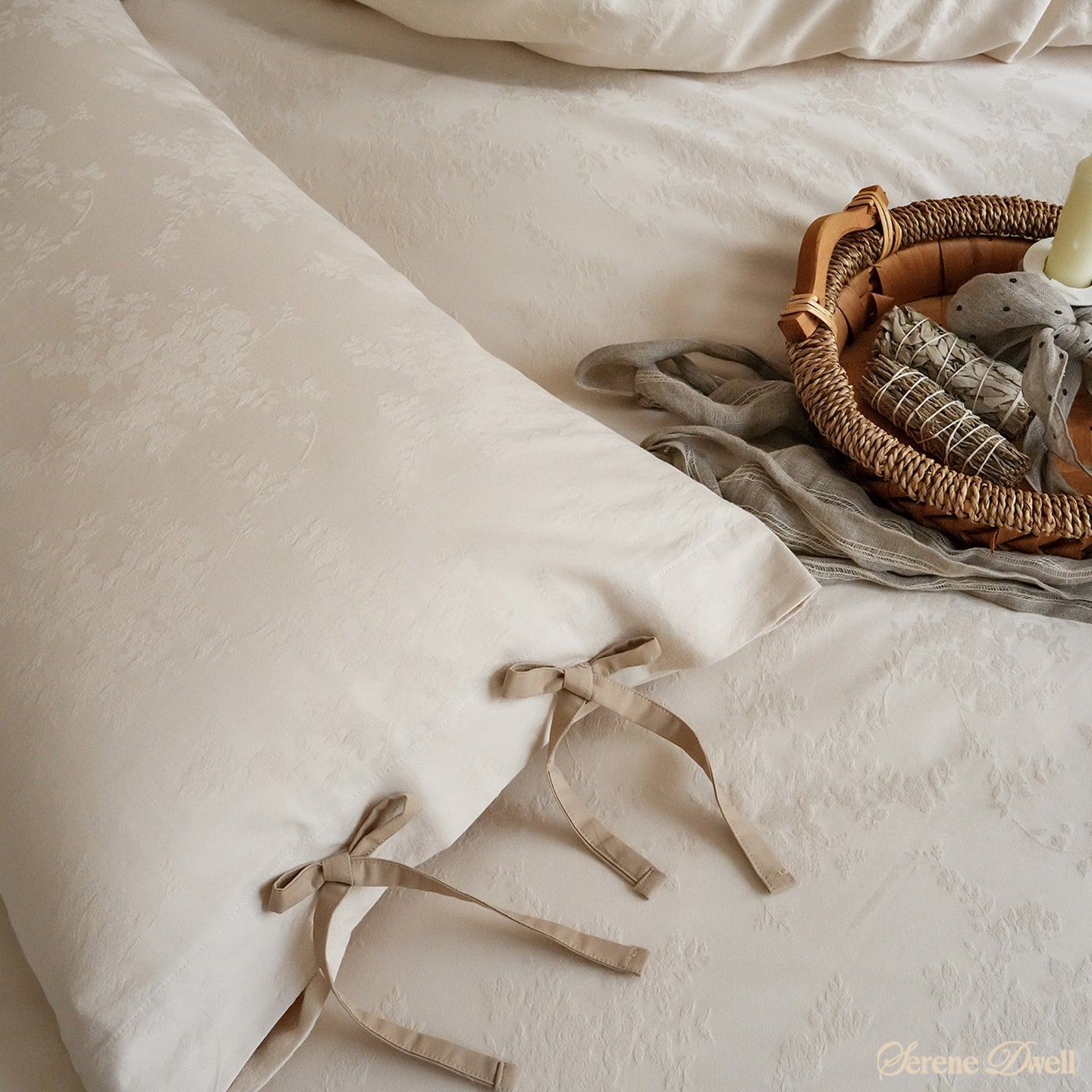 Liora Ribbon Bow Tied Floral Bedding Set