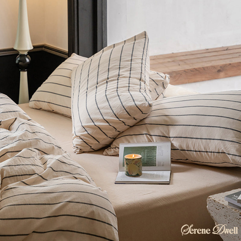 Minimalist Vertical Stripe Bow Ties Bedding Set