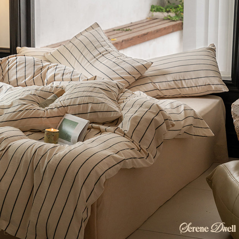 Minimalist Vertical Stripe Bow Ties Bedding Set