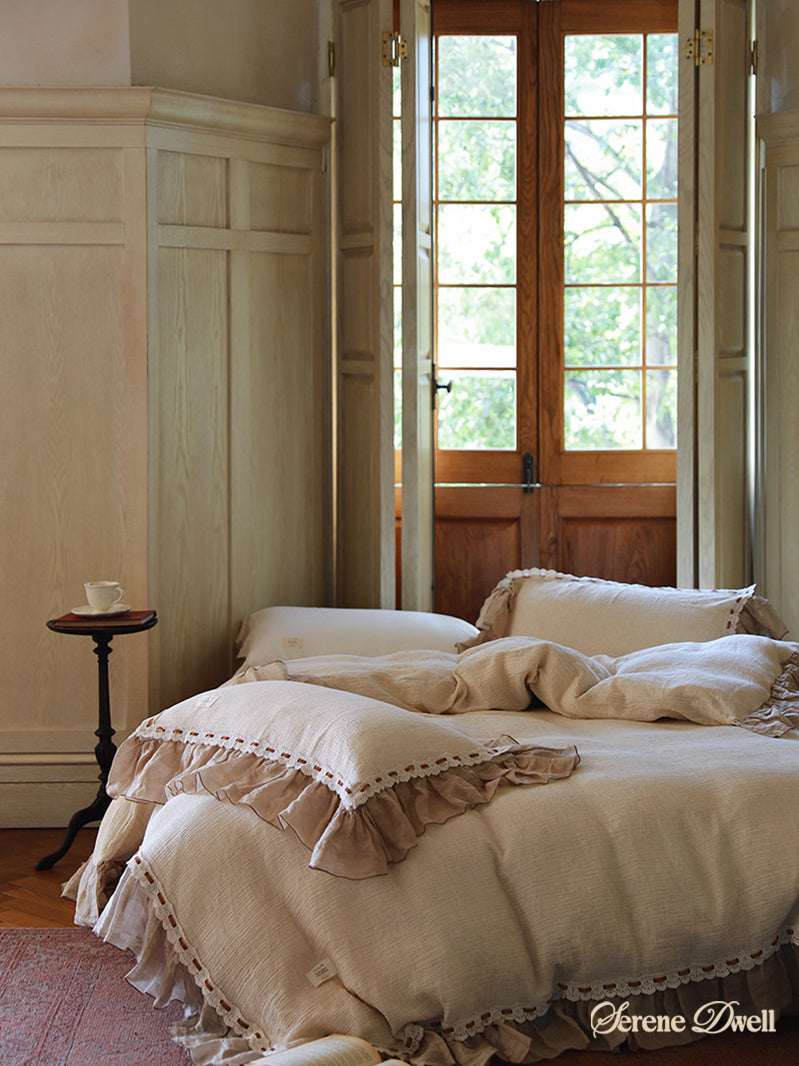 Belle Lace Ruffle Bedding Set