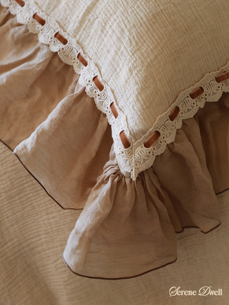 Belle Lace Ruffle Bedding Set