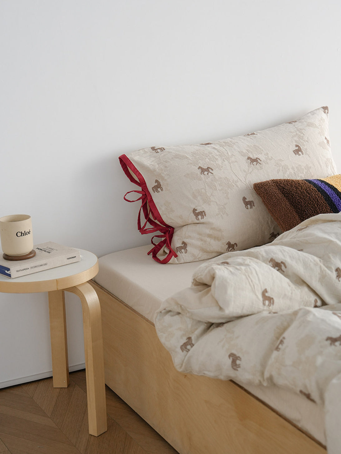Linen Blend Jacquard Horse Bedding Set