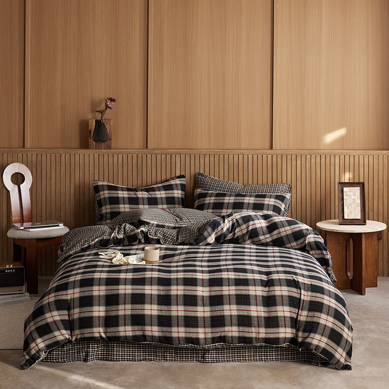 British Vintage Plaid Bedding Set