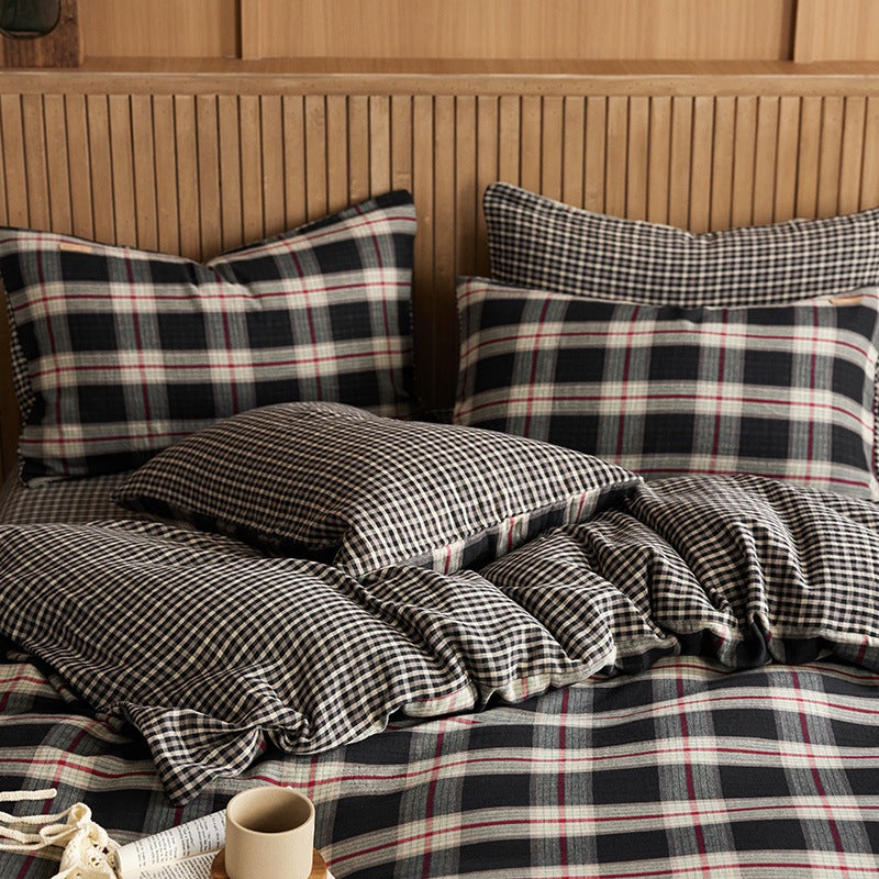 British Vintage Plaid Bedding Set