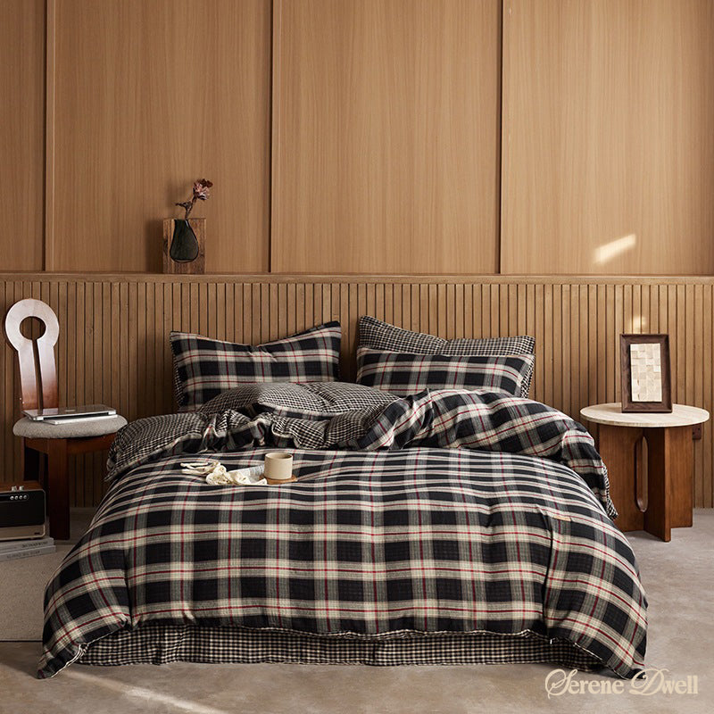 British Vintage Plaid Bedding Set