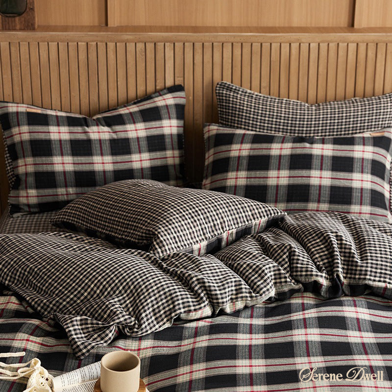 British Vintage Plaid Bedding Set